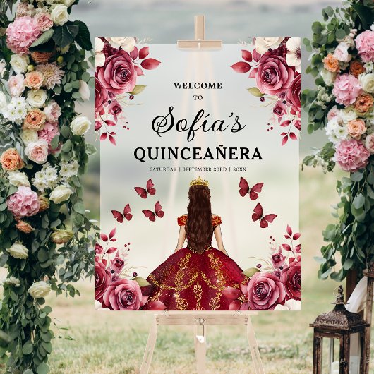 Bourgondische prinses Quinceañera Verjaardag Welko Acryl Bord