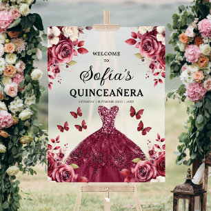 Bourgondische prinses Quinceañera Verjaardag Welko Acryl Bord