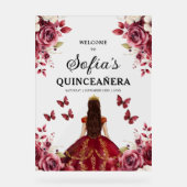 Bourgondische prinses Quinceañera Verjaardag Welko Acryl Bord (Voorkant)