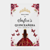 Bourgondische prinses Quinceañera Verjaardag Welko Acryl Bord (Voorkant)