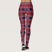 Bourgondische pruim en roze patroon leggings (Achterkant)