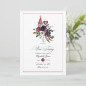 Bourgondische pruim rode wijn thema Bachelorette P Kaart (Staand voorkant)