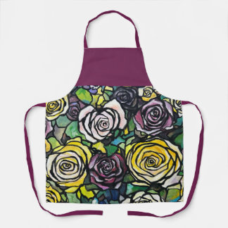 Bourgondische pruim Rozen Schort