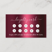 Bourgondische QR business logo 10 bezoek loyalitei Klantenkaartje (Voorkant)