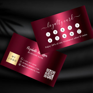 Bourgondische QR business logo 10 bezoek loyalitei Klantenkaartje