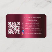 Bourgondische QR-code sociale media Instagram Face Visitekaartje (Achterkant)