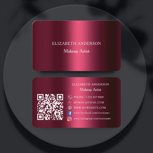 Bourgondische QR-code sociale media Instagram Face Visitekaartje