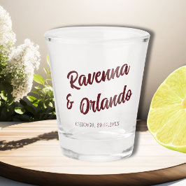 Bourgondische Retro Gedempte Perzik Streep Bruilof Shot Glas