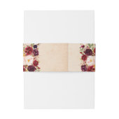 Bourgondische rode bloem rustieke Boho jute bruilo Uitnodigingen Wikkel (Achterkant Voorbeeld)