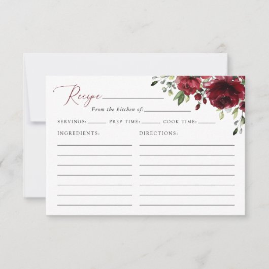 Bourgondische rode bloemen, Boho, Vrijgezellenfees (Voorkant)