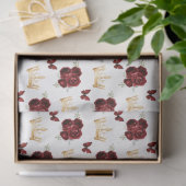Bourgondische rode bloemen en gouden kronen tissuepapier (Geschenk)
