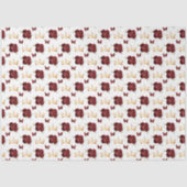 Bourgondische rode bloemen en gouden kronen tissuepapier (Voorkant)