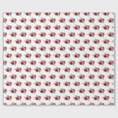 Bourgondische rode bloemen en groen patroon cadeaupapier (Vlak)