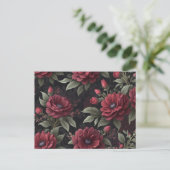 Bourgondische rode bloemen gotisch briefkaart (Staand voorkant)