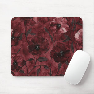 Bourgondische rode bloemen muismat