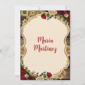 Bourgondische rode bloemen Presentación de Tres Añ Kaart (Achterkant)