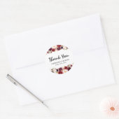 Bourgondische rode bloemen rustieke Boho dank u Ronde Sticker (Envelop)
