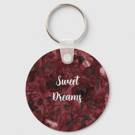 Bourgondische rode bloemen sleutelhanger