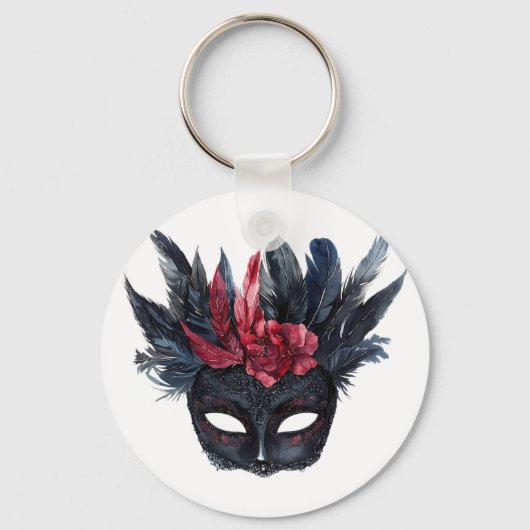 Bourgondische rode bloemen sleutelhanger (Achterkant)