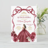 Bourgondische rode boog prinses gouden kroon Quinc Kaart (Staand voorkant)