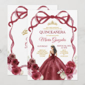 Bourgondische rode boog prinses gouden kroon Quinc Kaart (Voorkant / Achterkant)