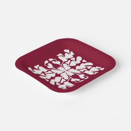 Bourgondische rode deco papieren bordje (Gebogen)