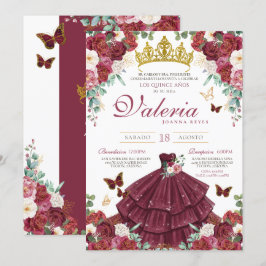 Bourgondische rode elegante vlinder prinses Quince Kaart