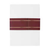 Bourgondische rode en gouden strepen bruiloft uitnodigingen wikkel (Achterkant Voorbeeld)