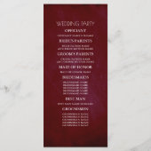 Bourgondische rode en roze bloemenbruiloft program programmakaart (Achterkant)