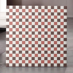 Bourgondische rode geruit patroon retro minimalist tegeltje