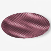 Bourgondische rode glitzy strepen papieren bordje (Gekanteld)