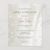 Bourgondische rode jurk Sneeuwvlokken Sweet 16 Uit (Achterkant)