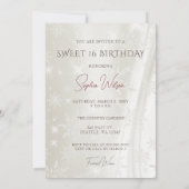 Bourgondische rode jurk Sneeuwvlokken Winter Zoet  Kaart (Achterkant)