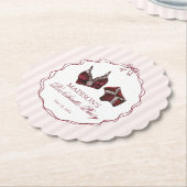 Bourgondische rode lingerie vrijgezellenfeest onde kartonnen onderzetters (Gekanteld)