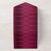 Bourgondische rode lint bruiloft all in one uitnodiging (Buitenkant)