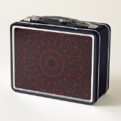 Bourgondische rode mandala met ornamentele symmetr (Achterkant)