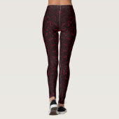 Bourgondische rode mandala met ornamentele symmetr leggings (Achterkant)