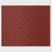 Bourgondische rode maroon gouden kleine polka stip cadeaupapier (Vlak)