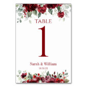 Bourgondische rode pioen eucalyptus groen bruiloft kaart (Achterkant)