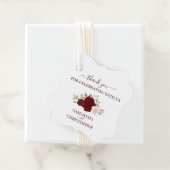 Bourgondische rode rozen Elegante bruiloft dank u Bedankjes Labels (In situ)