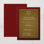 Bourgondische rode ster van David Bar Mitswa RSVP (Voorkant / Achterkant)