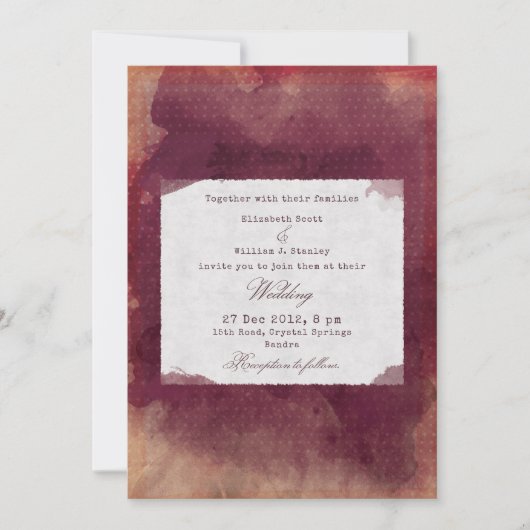 Bourgondische rode wijn rustieke  wijngaard bruilo kaart (Voorkant)