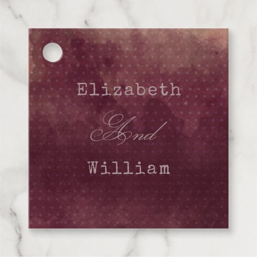 Bourgondische rode wijn Waterverf Herfst herfstbru Bedankjes Labels (Voorkant)