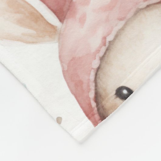 Bourgondische rode witte konijnen fleece deken (Hoek)