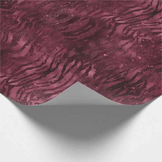 Bourgondische rode zebraprint cadeaupapier (Hoek)