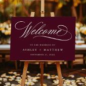 Bourgondische romantische swirly kalligrafie bruil poster