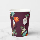 Bourgondische Roos en Ranunculus Bruiloft Papieren Bekers (Links)
