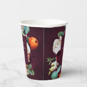 Bourgondische Roos en Ranunculus Bruiloft Papieren Bekers (Rechts)