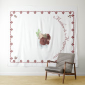 Bourgondische Roos Huwelijksfotobehang Wandkleed (In Situ (horizontaal))