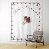 Bourgondische Roos Huwelijksfotobehang Wandkleed (In situ)